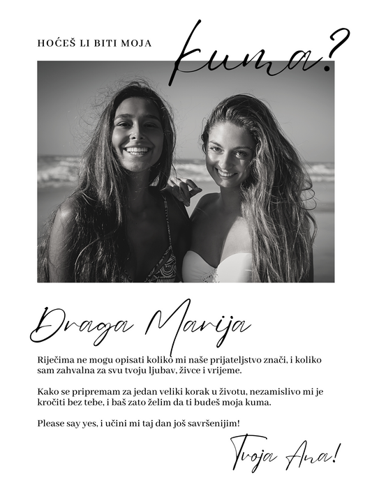 Hoćeš li biti moja vjenčana kuma?