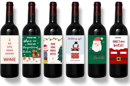 božićne etikete za vino